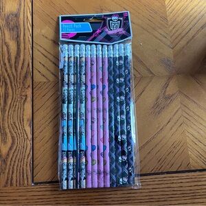 Monster High Pencil Set - Blue, Pink, Black